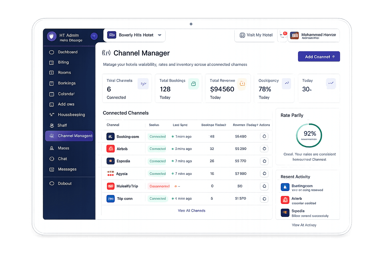 Channel manager detailed preview